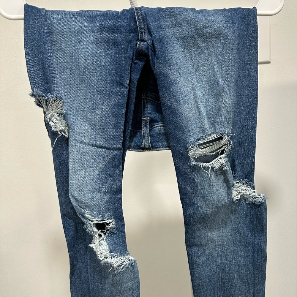 American Eagle Outfitters Ripped Blue Skinny Jeans